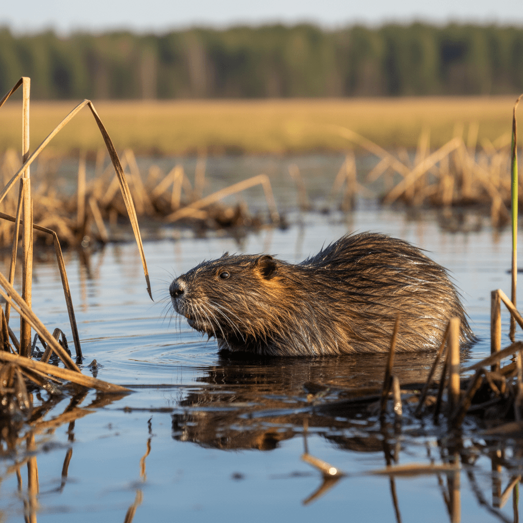 Native muskrat in rehabilitation care