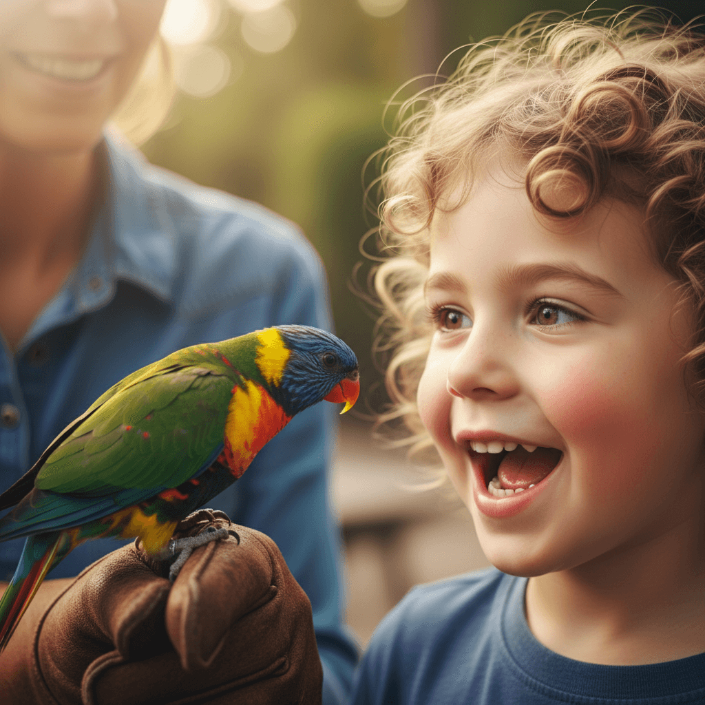 Team member educating visitors about wildlife rehabilitation